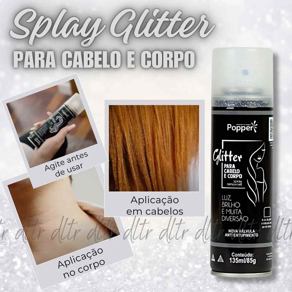 TINTA SPRAY GLITER P/CABELO E CORPO